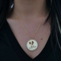 Rose Gold Plated 925K Silver Hand Footprint Personalized Necklace