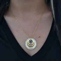 Rose Gold Plated 925K Silver ay star evil eye Personalized Necklace
