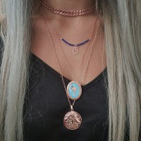 Rose Gold Plated 925K Silver Flamingo Owl Coin Combine Necklace 