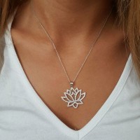 Rose Gold Plated 925K Silver Lotus Necklace