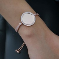 Rose Gold Plated 925K Silver Name Personalized Bracelet