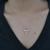 Rose Gold Plated 925K Silver Love Wing Personalized Necklace