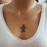 Rose Gold Plated 925K Sterling Silver Charm Pendant Necklace Fashion Designer Necklace Fatima's Hand Necklace Hamsa Necklace