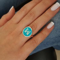 Rose Gold Plated 925K Sterling Silver Letter M Personalized Ring