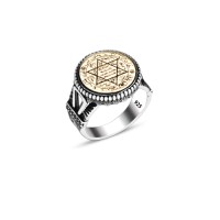 925 Silver Solomon Seal Ring For Men 