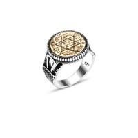 925 Silver Solomon Seal Ring For Men 