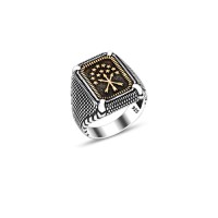 925 Silver Circassian Flag Ring For Men