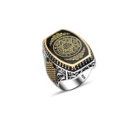 925 Silver Solomon Seal Ring For Men 