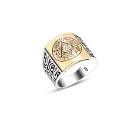 925 Silver Solomon Seal Ring For Men 