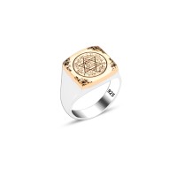 925 Silver Solomon Seal Ring For Men 