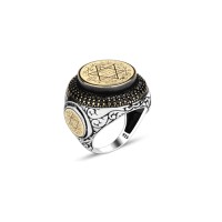 925 Silver Solomon Seal Ring For Men 