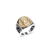 925 Silver Solomon Seal Ring For Men 