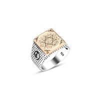 925 Silver Solomon Seal Ring For Men 