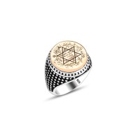 925 Silver Solomon Seal Ring For Men 