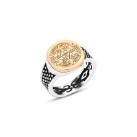 925 Silver Solomon Seal Ring For Men 