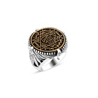 925 Silver Solomon Seal Ring For Men 