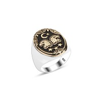 925 Silver Double Headed Eagle Ring For Men