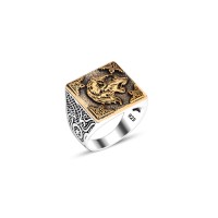 925 Silver Wolf Head Ring For Men