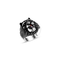 925 Silver Lion Head Ring For Men 