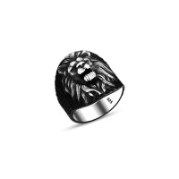 925 Silver Lion Head Ring For Men 