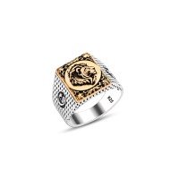 925 Silver Lion Head Ring For Men 