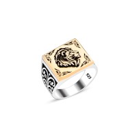 925 Silver Lion Head Ring For Men 