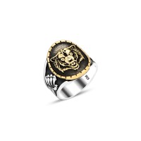 925 Silver Wolf Head Ring For Men