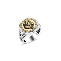 925 Silver Lion Head Ring For Men 