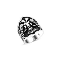 925 Silver Double Headed Eagle Ring For Men