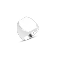 925 Silver Hexagon  Ring For Men 