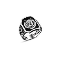 925 Silver Lion Head Ring For Men 