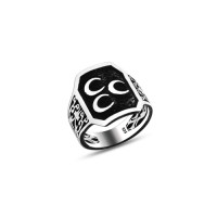 925 Silver Crescent Ring For Men