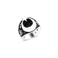 925 Silver Moon and Star Ring For Men 