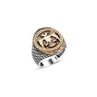 925 Silver Double Headed Eagle Ring For Men