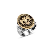 925 Silver Double Headed Eagle Ring For Men