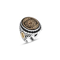 925 Silver Solomon Seal Ring For Men 