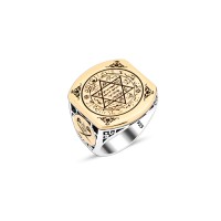 925 Silver Solomon Seal Ring For Men 