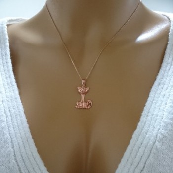 14K Gold Cat Necklace