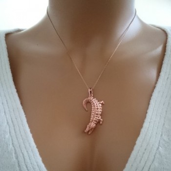 14K Gold Crocodile Necklace