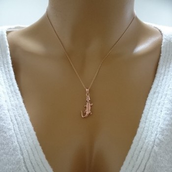 14K Gold Crocodile Necklace