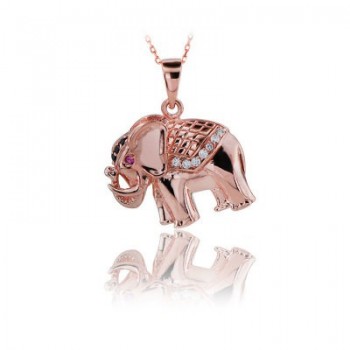 14K Gold Elephant Necklace