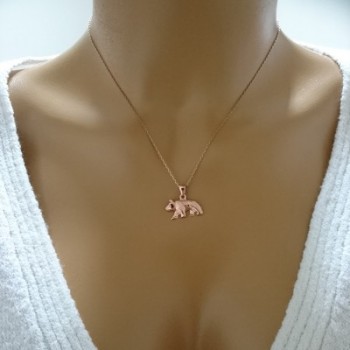 14K Gold Grizzly Bear Necklace
