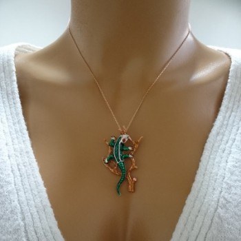 14K Gold Lizard Necklace