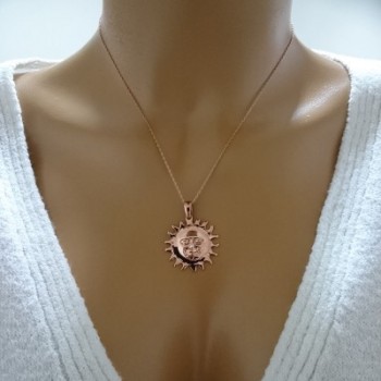 14K Gold Sun Necklace