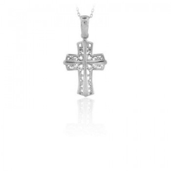 14K Solid Gold Cross Charm Necklace