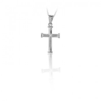 14K Solid Gold Cross Charm Necklace