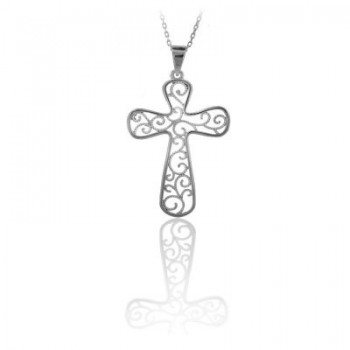 14K Solid Gold Cross Charm Necklace