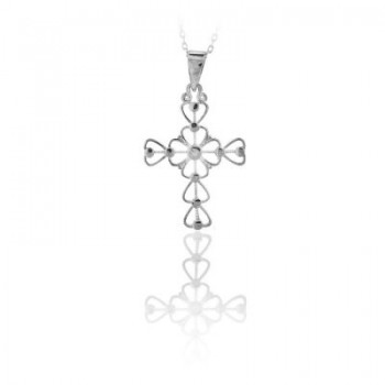 14K Solid Gold Cross Charm Necklace