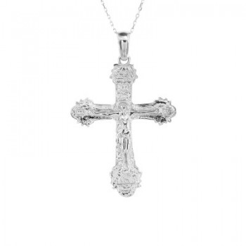 14K Solid Gold Cross Crucifix Charm Necklace