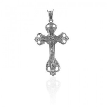 14K Solid Gold Cross Crucifix Charm Necklace